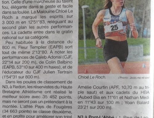 Article O/F sur les Interclubs 2023,  Lundi 22 Mai 2023